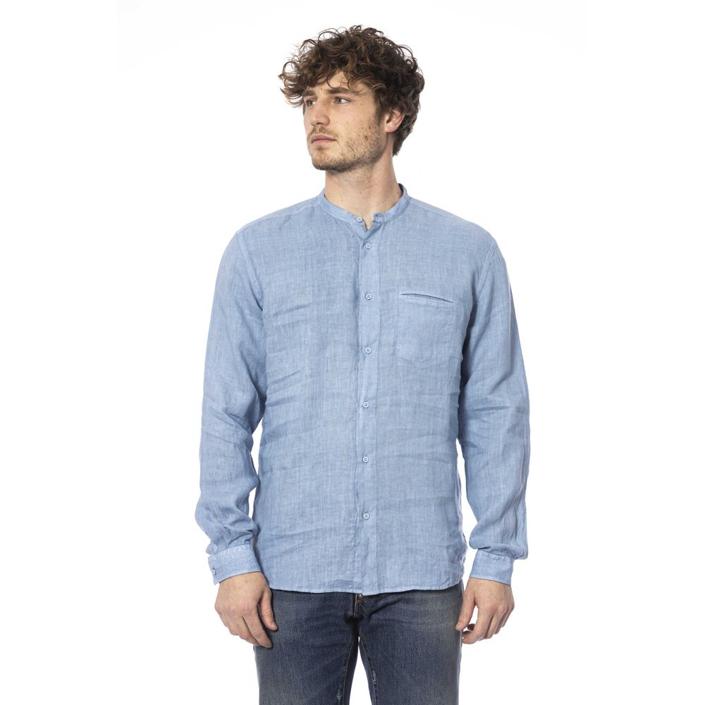 Light Blue Linen Men Shirt