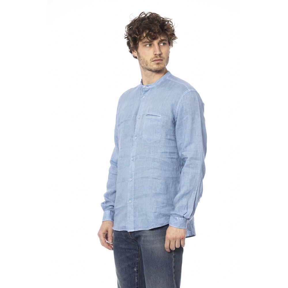 Light Blue Linen Men Shirt