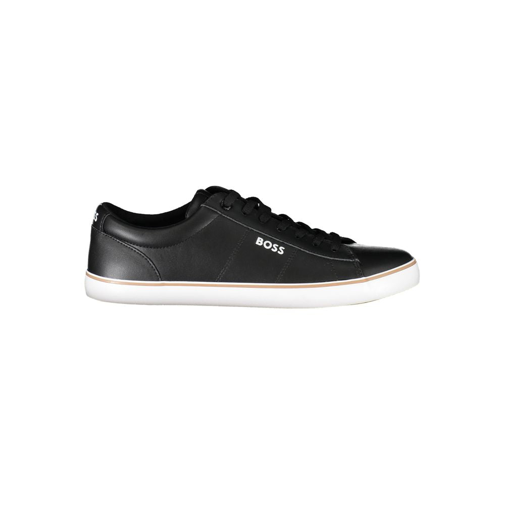 Black Polyester Men Sneaker