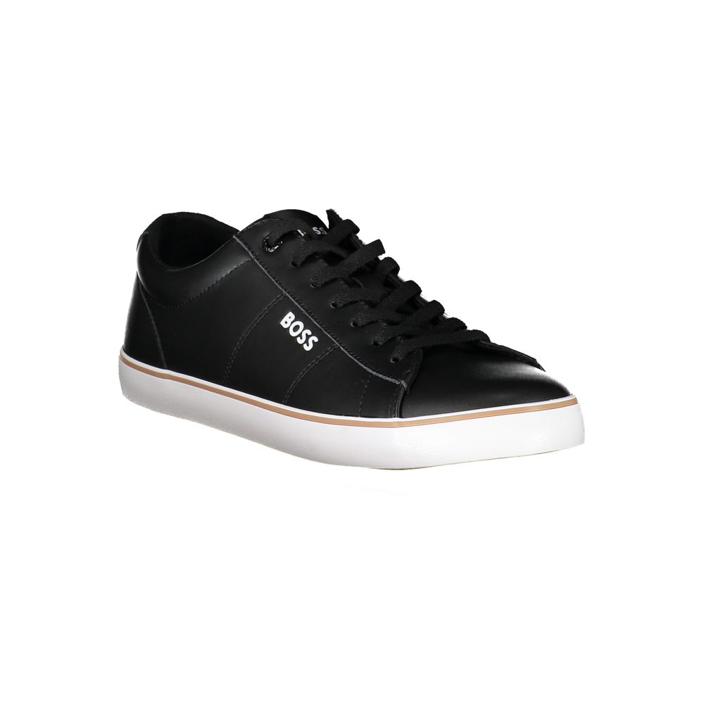 Black Polyester Men Sneaker