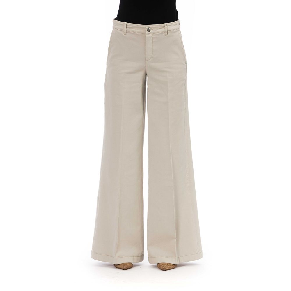 Beige Cotton Women Pant