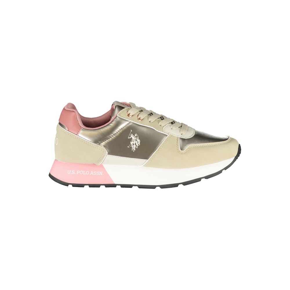 Beige Polyester Women Sneaker