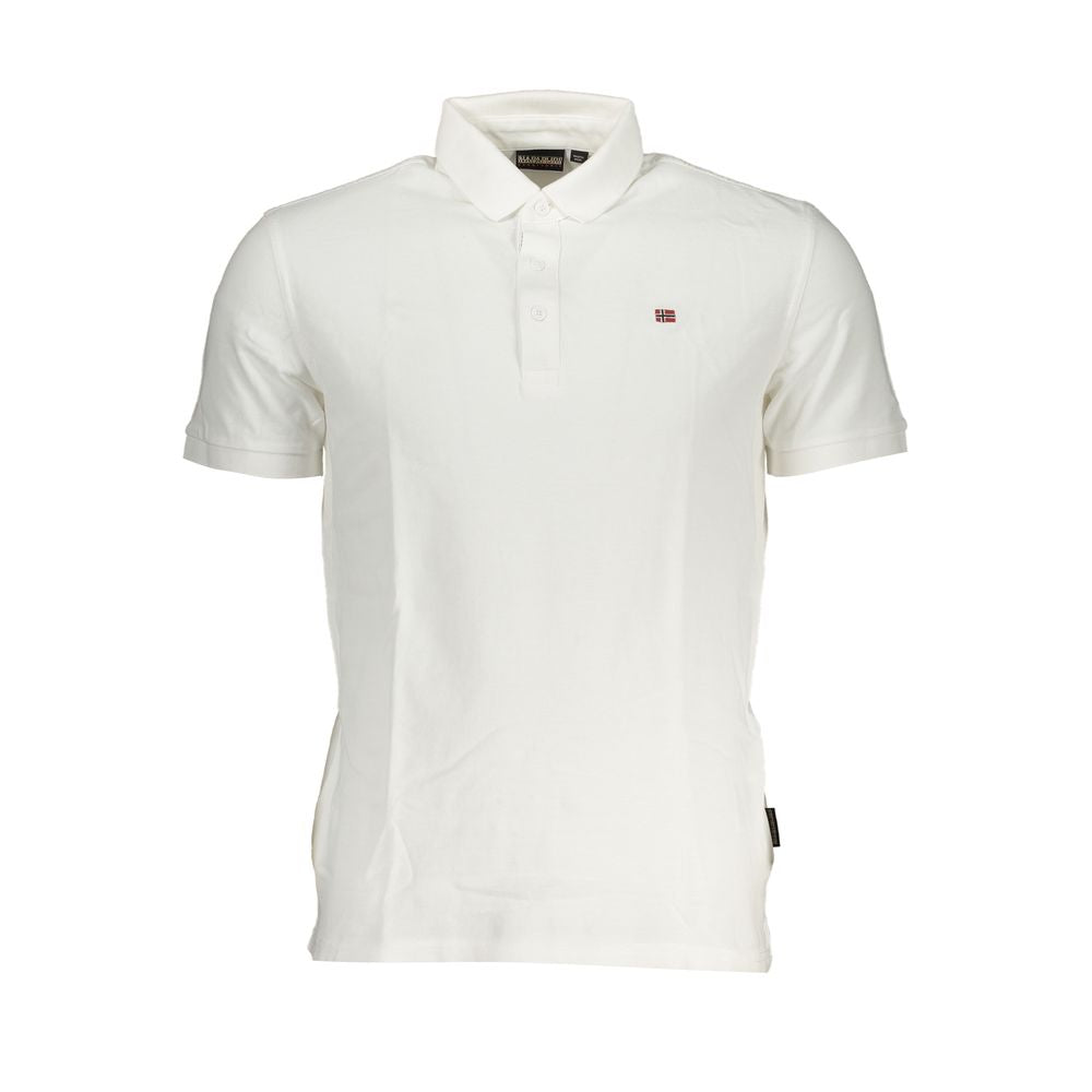 Elegant White Polo with Contrast Details