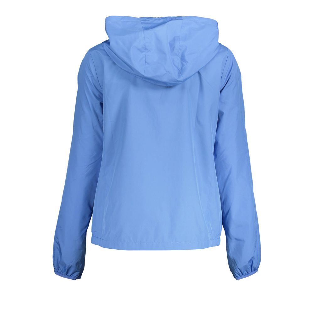 Elegant Light Blue Hooded Sports Jacket