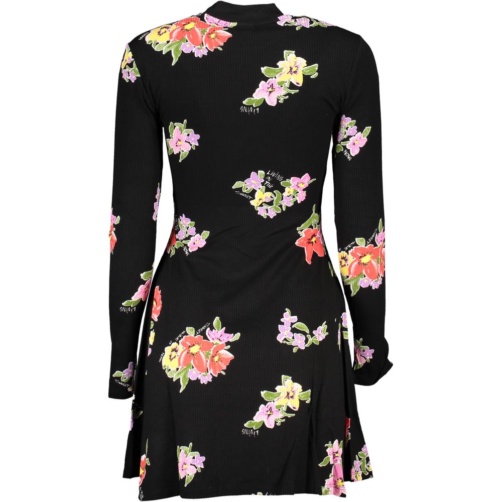 Chic High Neck Long Sleeve Printed Dress