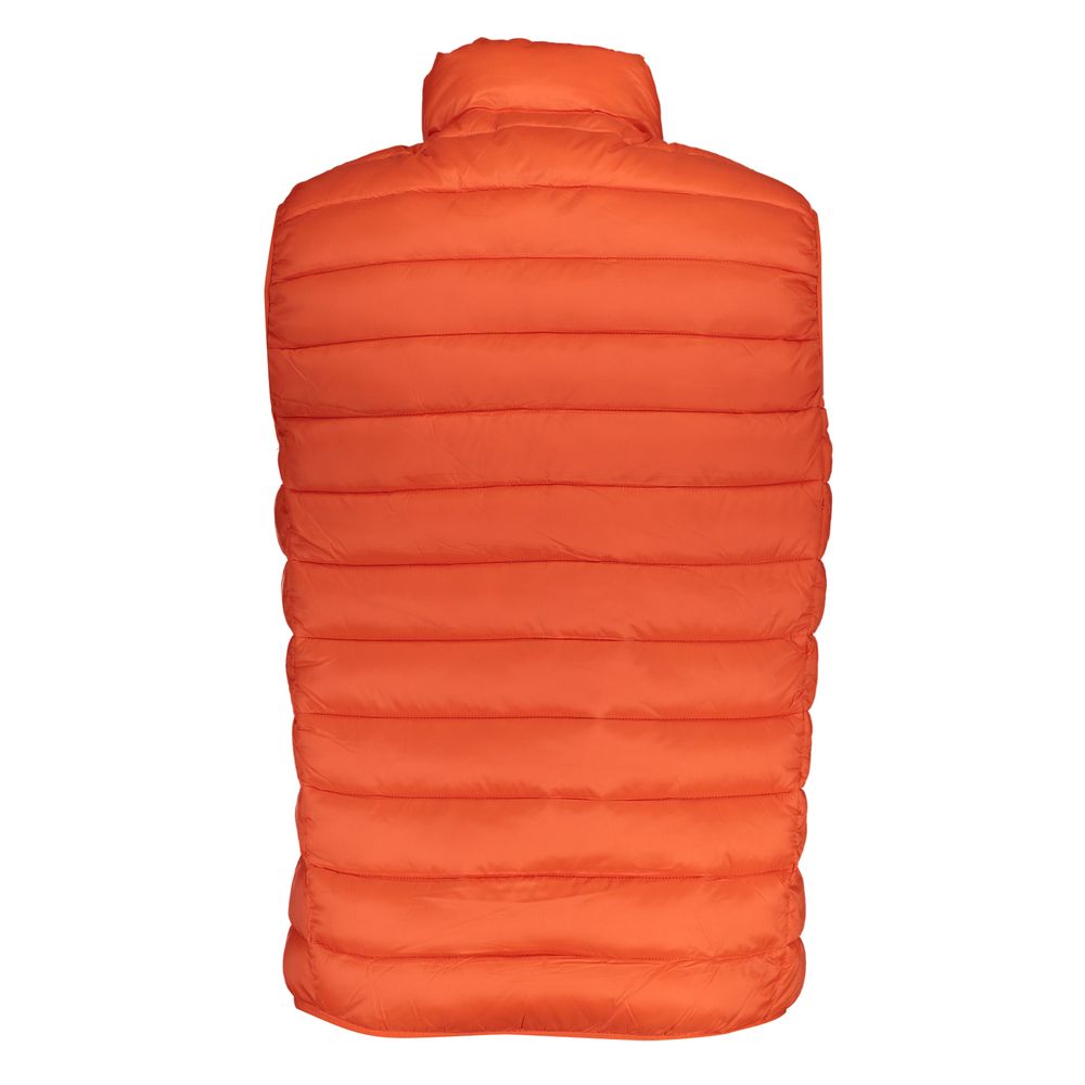 Sleek Sleeveless Orange Polyamide Jacket