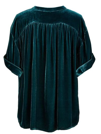 Buy Ruched Round Neck Short Sleeve Shirt by Faz