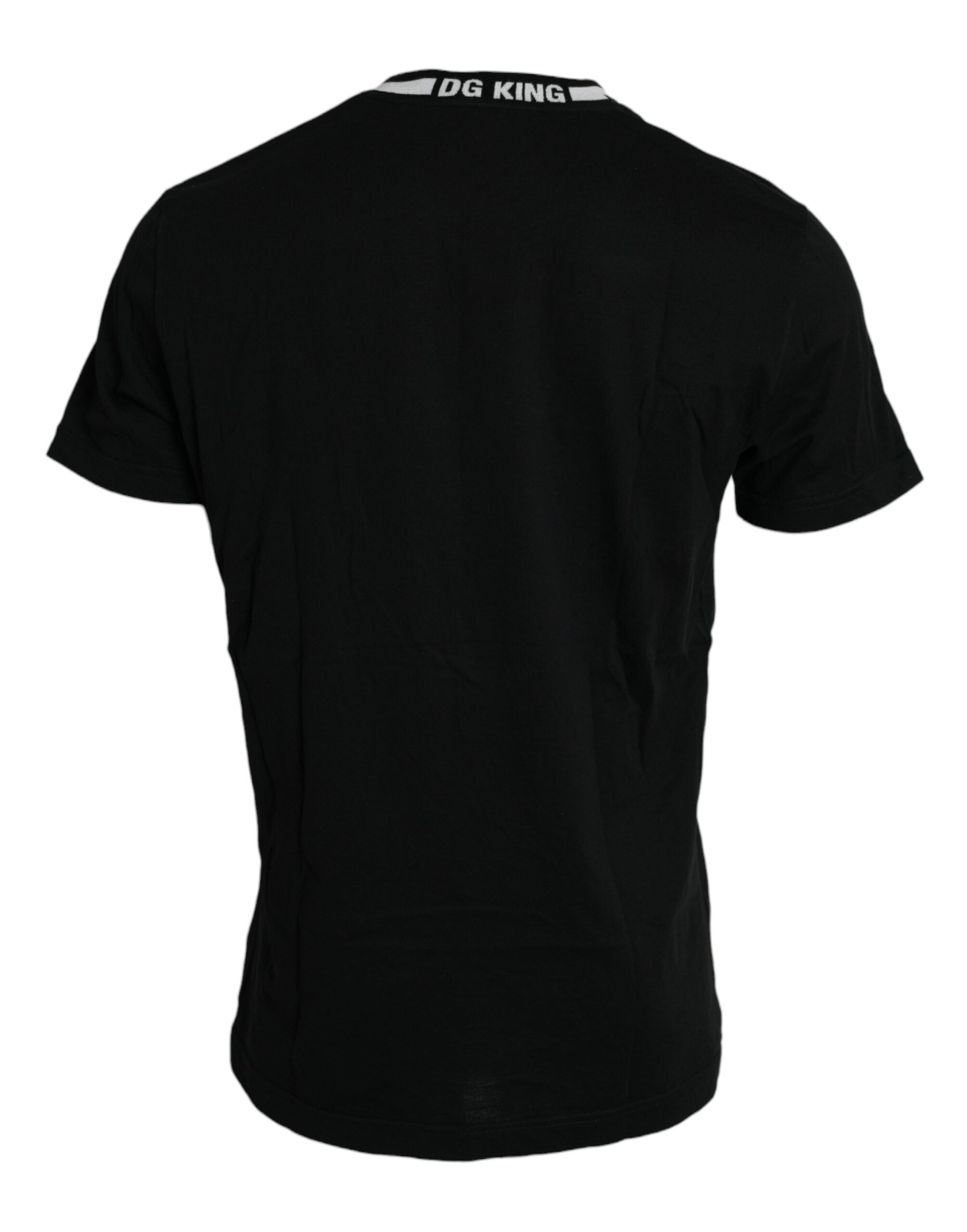 Black Logo Star Cotton Crew Neck T-shirt