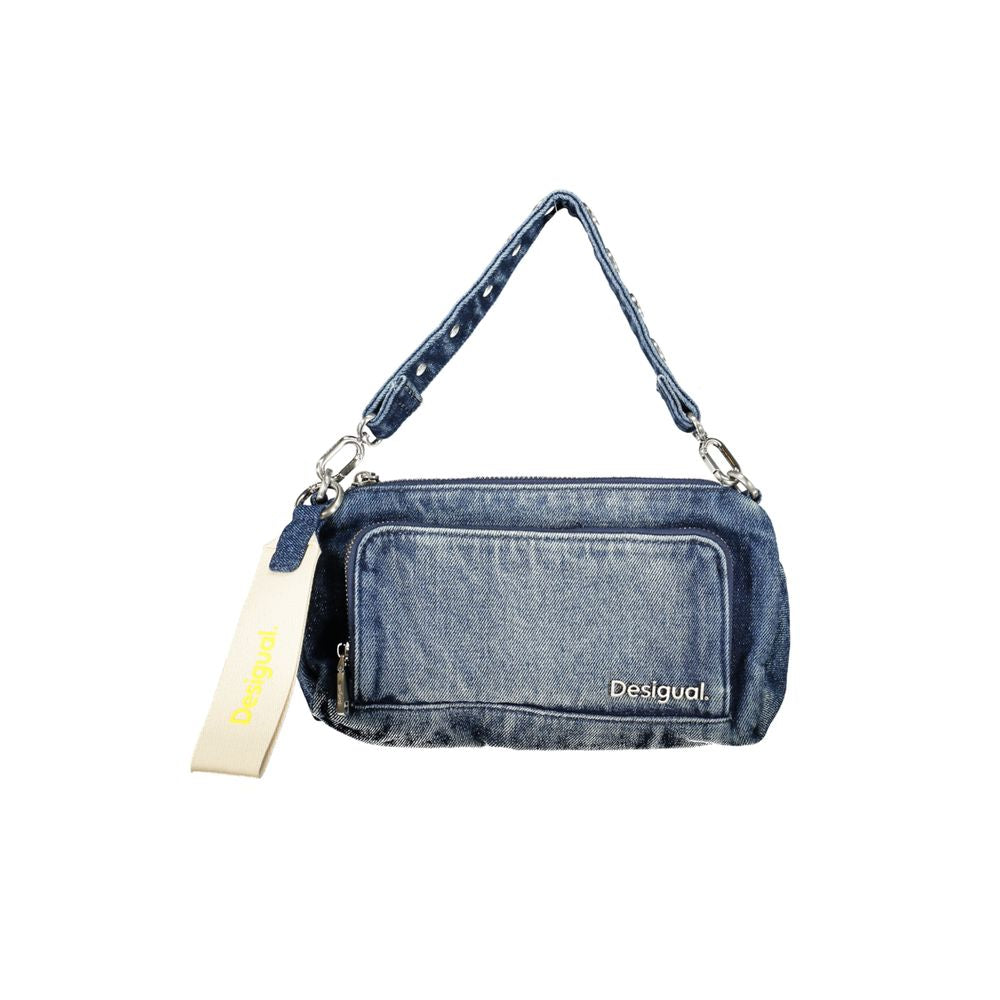 Blue Polyester Handbag