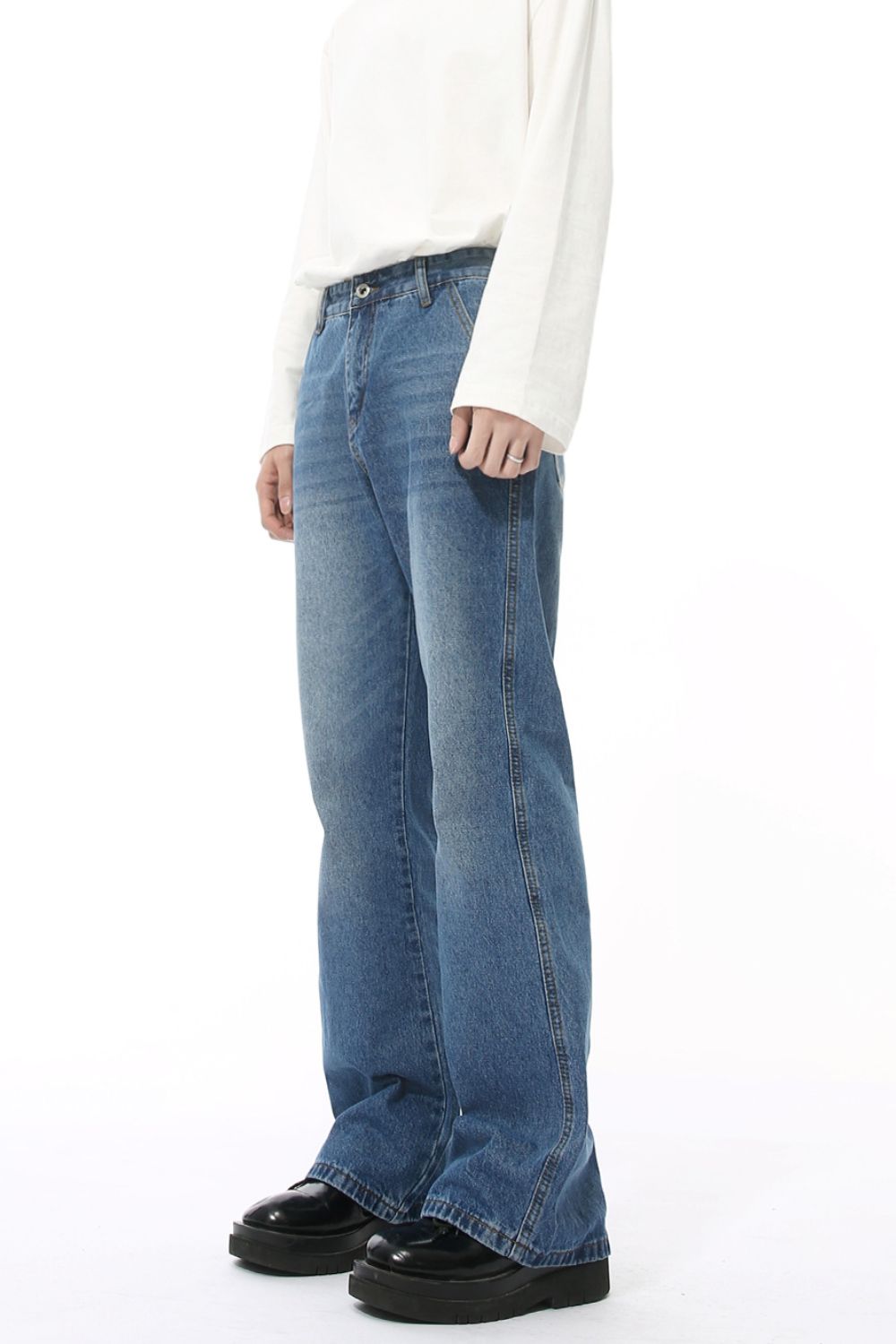 Buy Mid Rise Jeans with Pockets by Faz