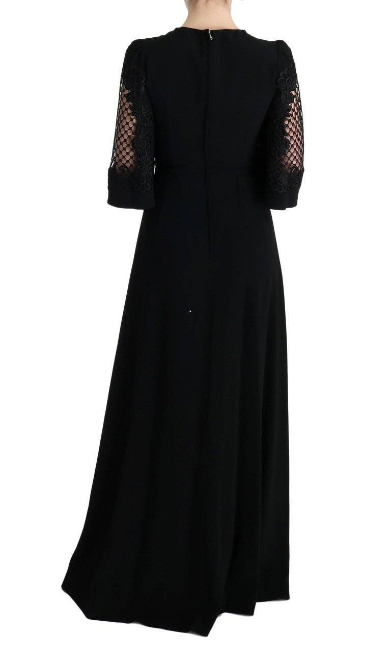 Buy Elegant Black Floral Maxi Dress by Dolce & Gabbana