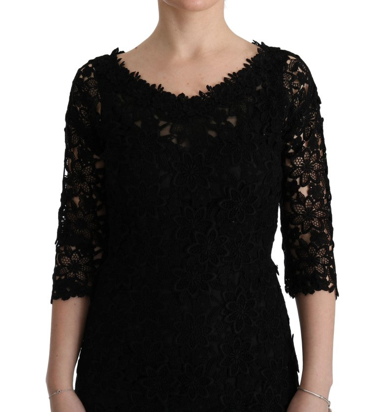 Buy Elegant Black Sheath Dress with Silk Lining by Dolce & Gabbana