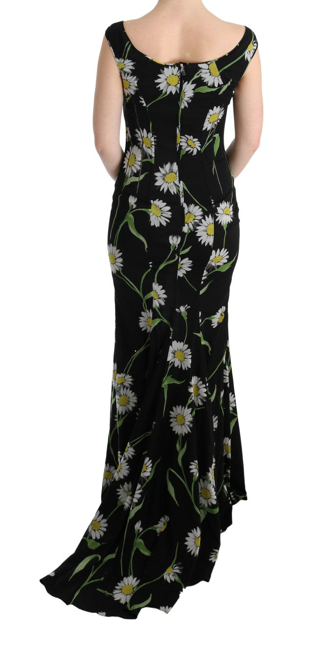 Buy Sunflower Print Full Length Sheath Dress by Dolce & Gabbana