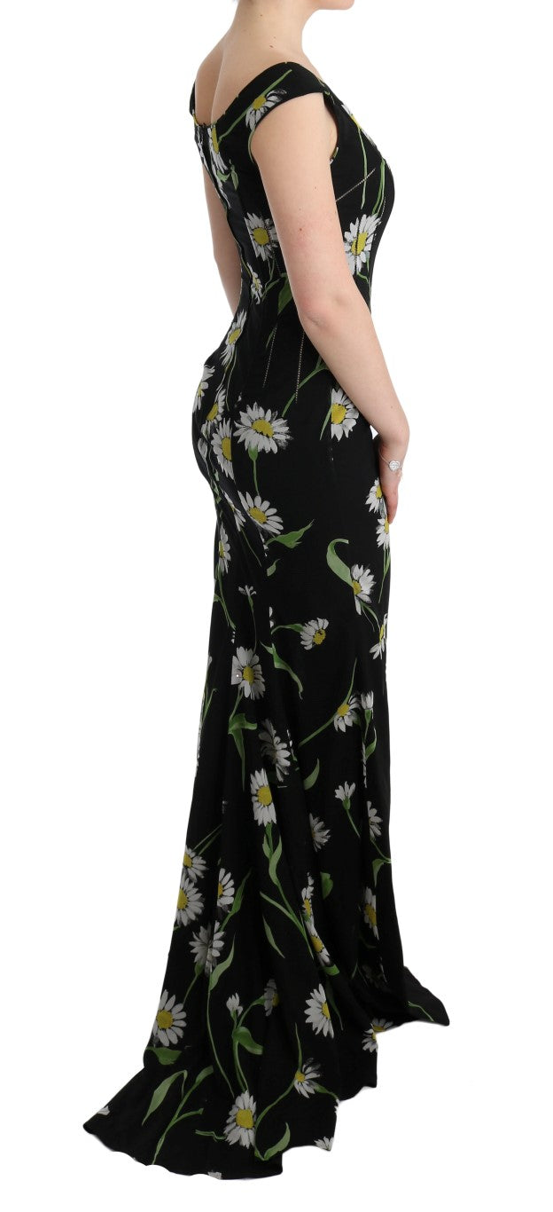 Buy Sunflower Print Full Length Sheath Dress by Dolce & Gabbana