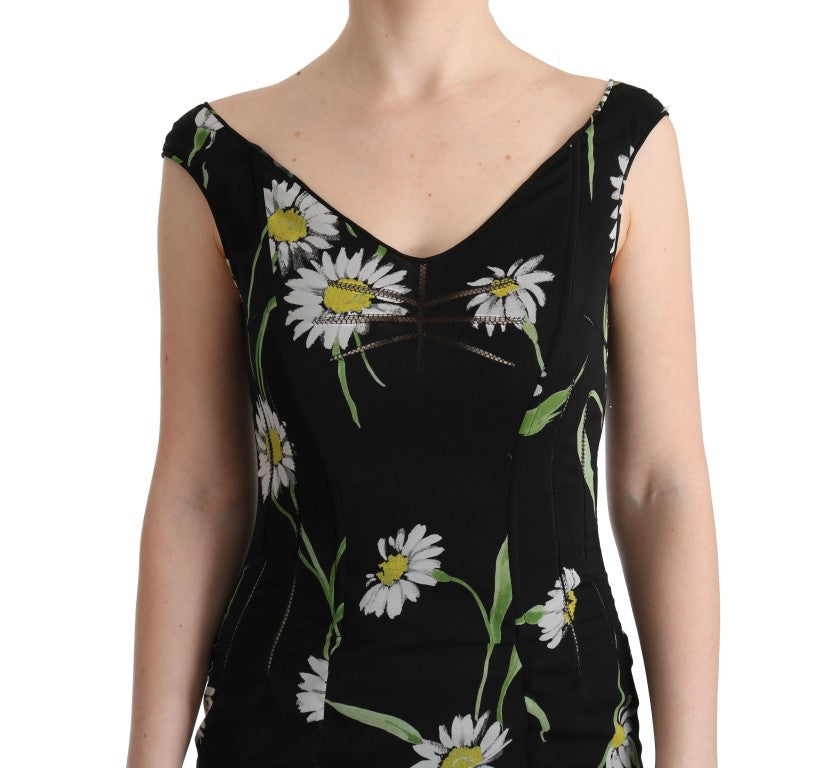 Buy Sunflower Print Full Length Sheath Dress by Dolce & Gabbana