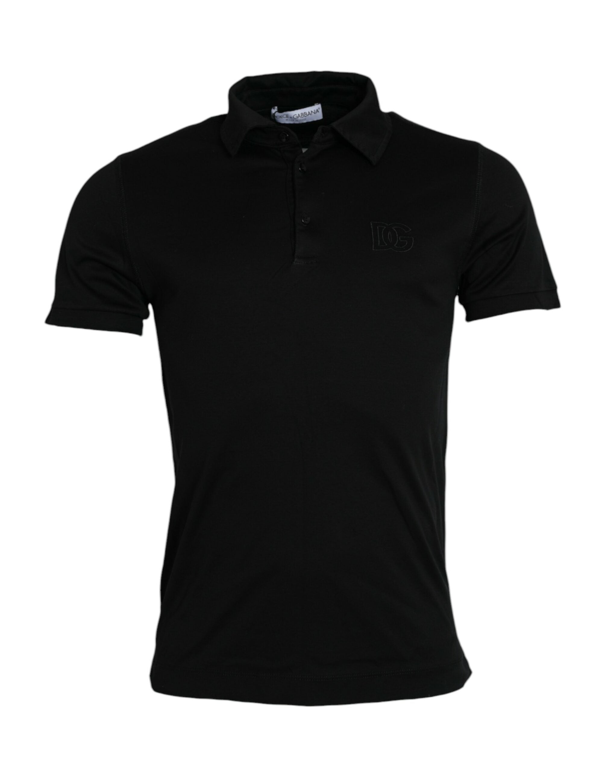 Black Logo Collared Short Sleeves Polo T-shirt