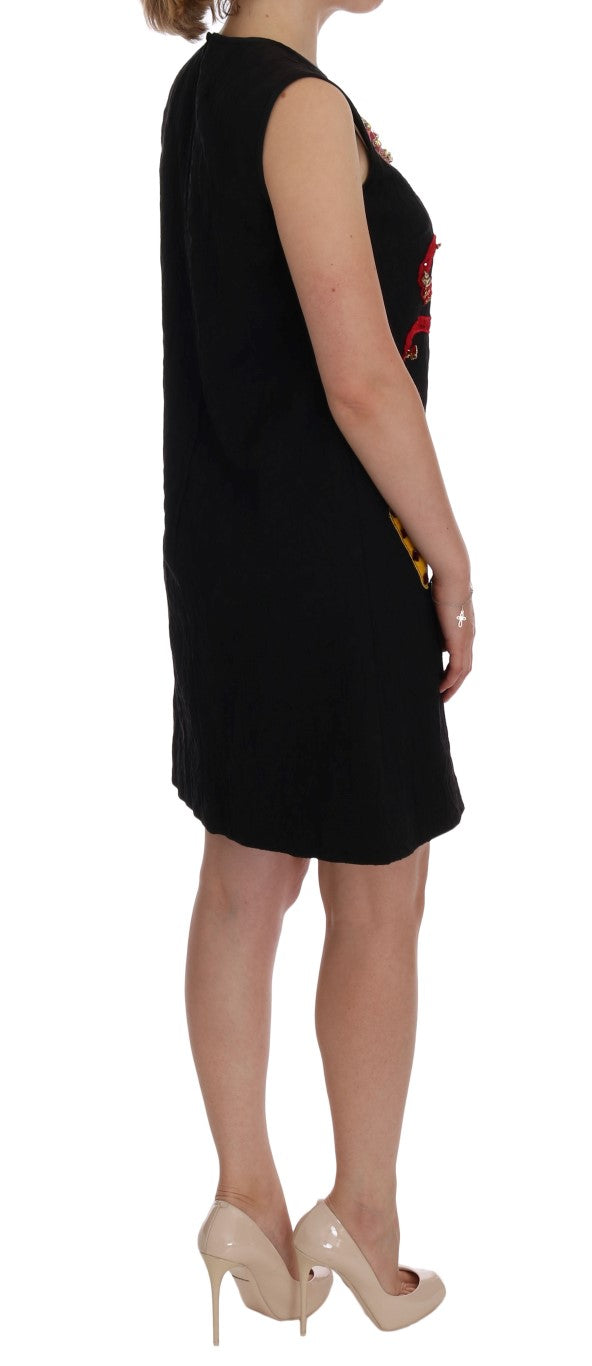 Buy Black Crystal-Embellished Stretch Mini Dress by Dolce & Gabbana