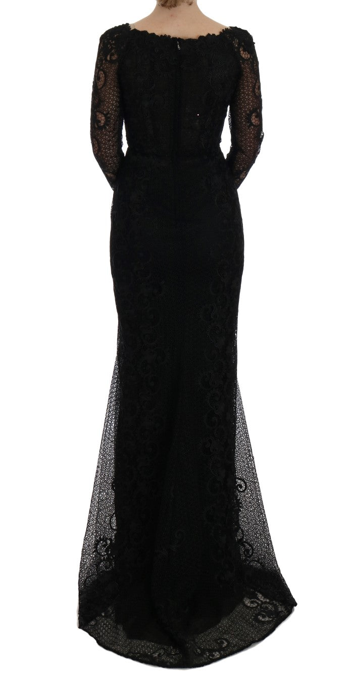 Buy Elegant Full Length Black Sheath Maxi Dress by Dolce & Gabbana