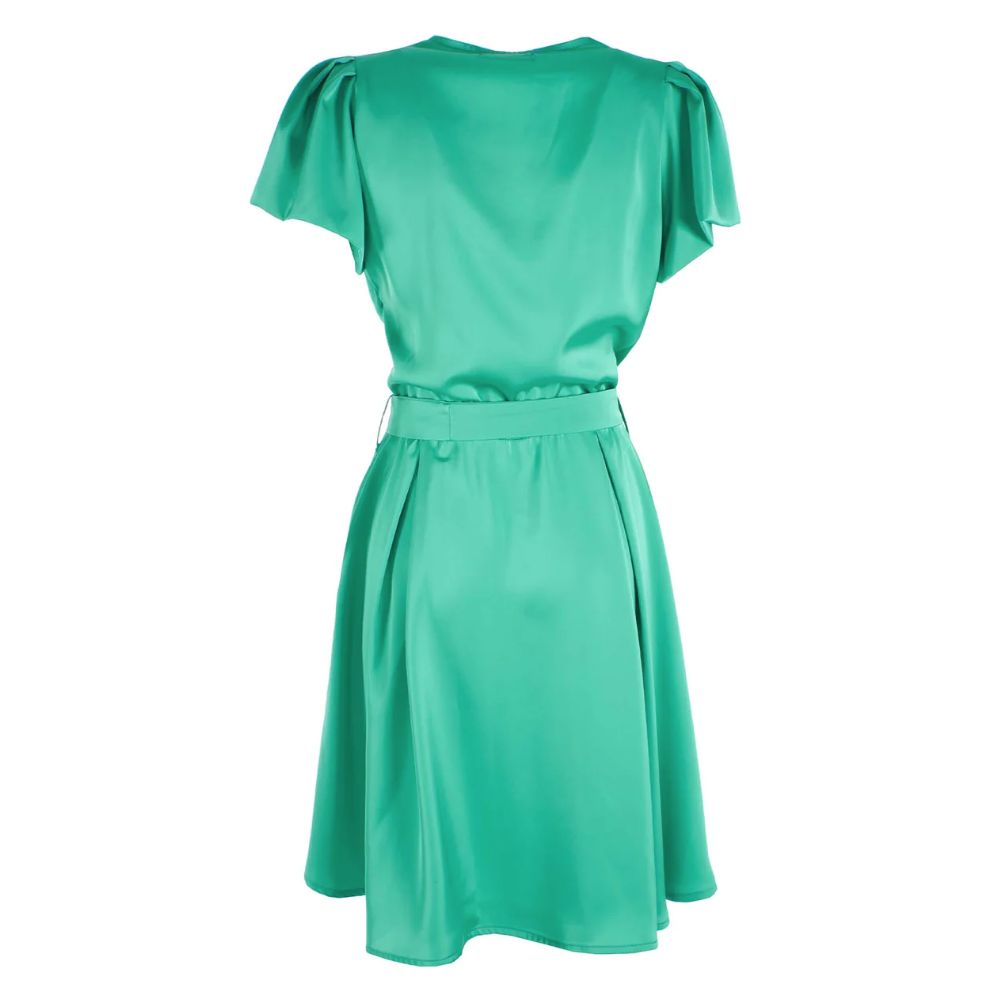 Emerald Elegance Belted Midi Dress