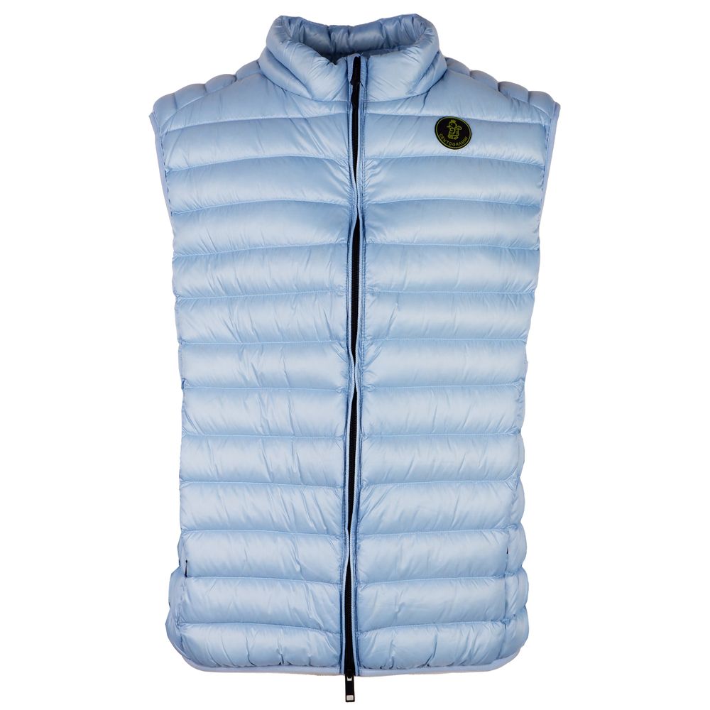 Elegant Light Blue Men's Padded Nylon Vest