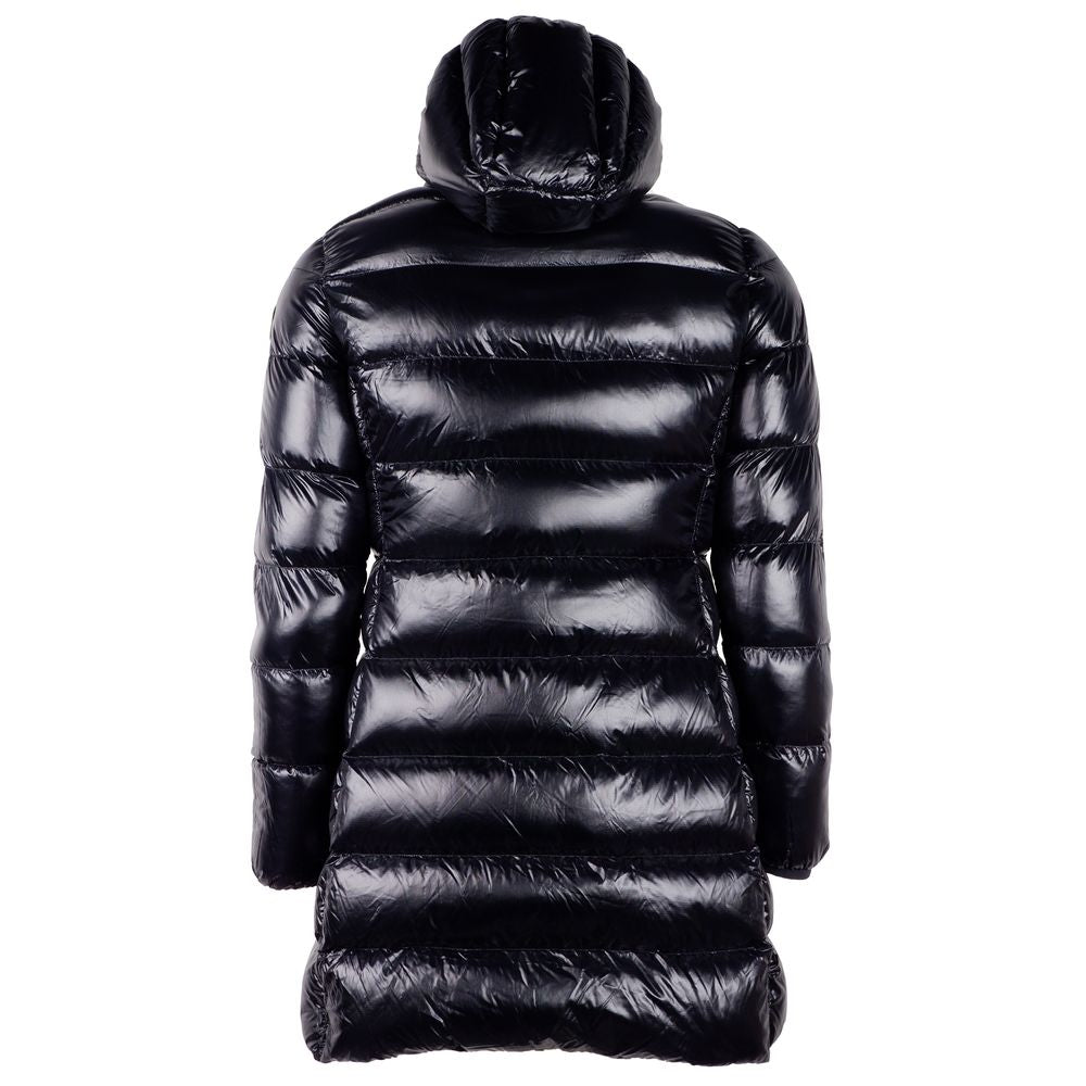 Reversible Long Down Jacket in Sleek Black