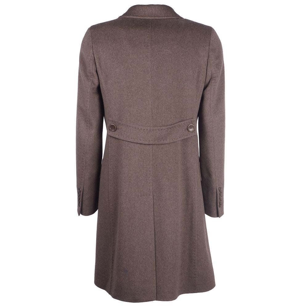 Elegant Woolen Brown Coat for Women