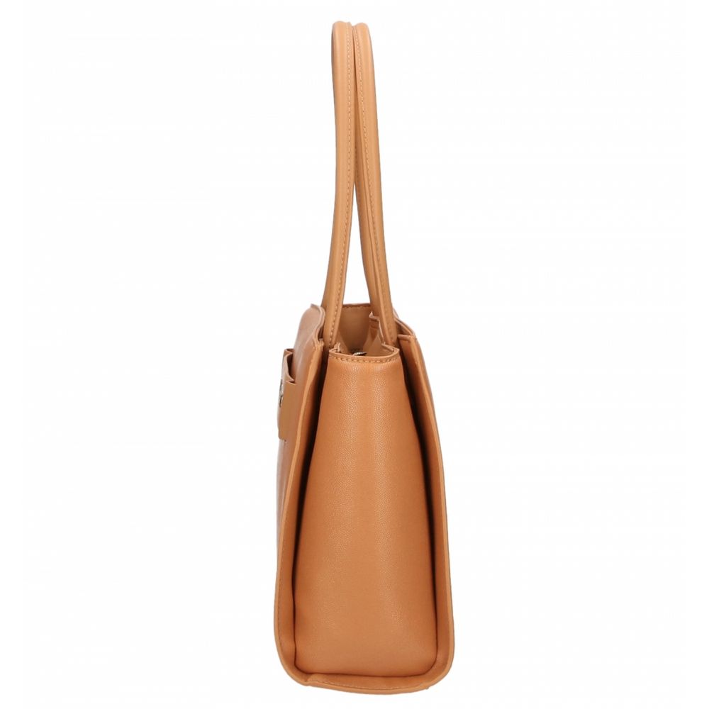 Buy Chic Brown Eco-Leather Shopper with Silver Logo by Plein Sport