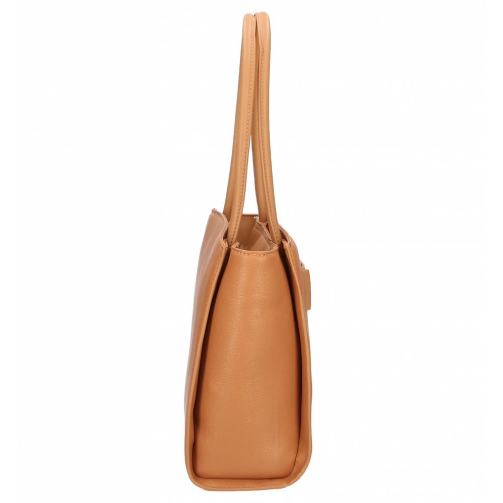 Buy Chic Brown Eco-Leather Shopper with Silver Logo by Plein Sport