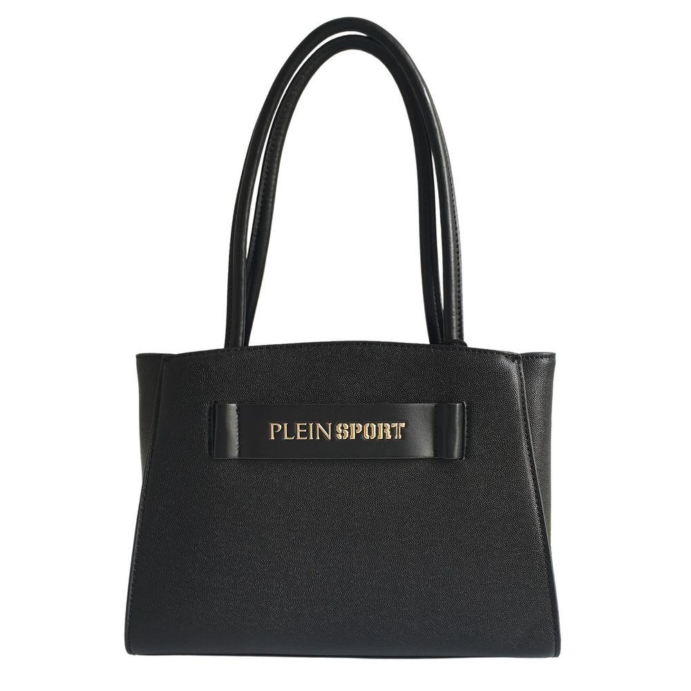 Buy Sleek Black Three-Compartment Tote Bag by Plein Sport