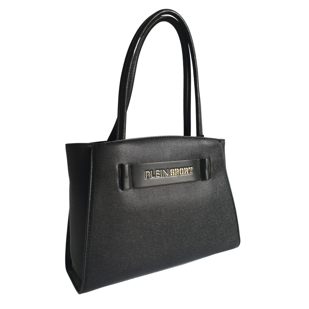 Buy Sleek Black Three-Compartment Tote Bag by Plein Sport