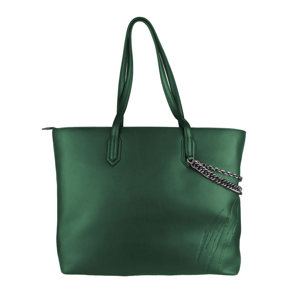 Buy Eco-Chic Dark Green Shoulder Bag with Chain Detail by Plein Sport