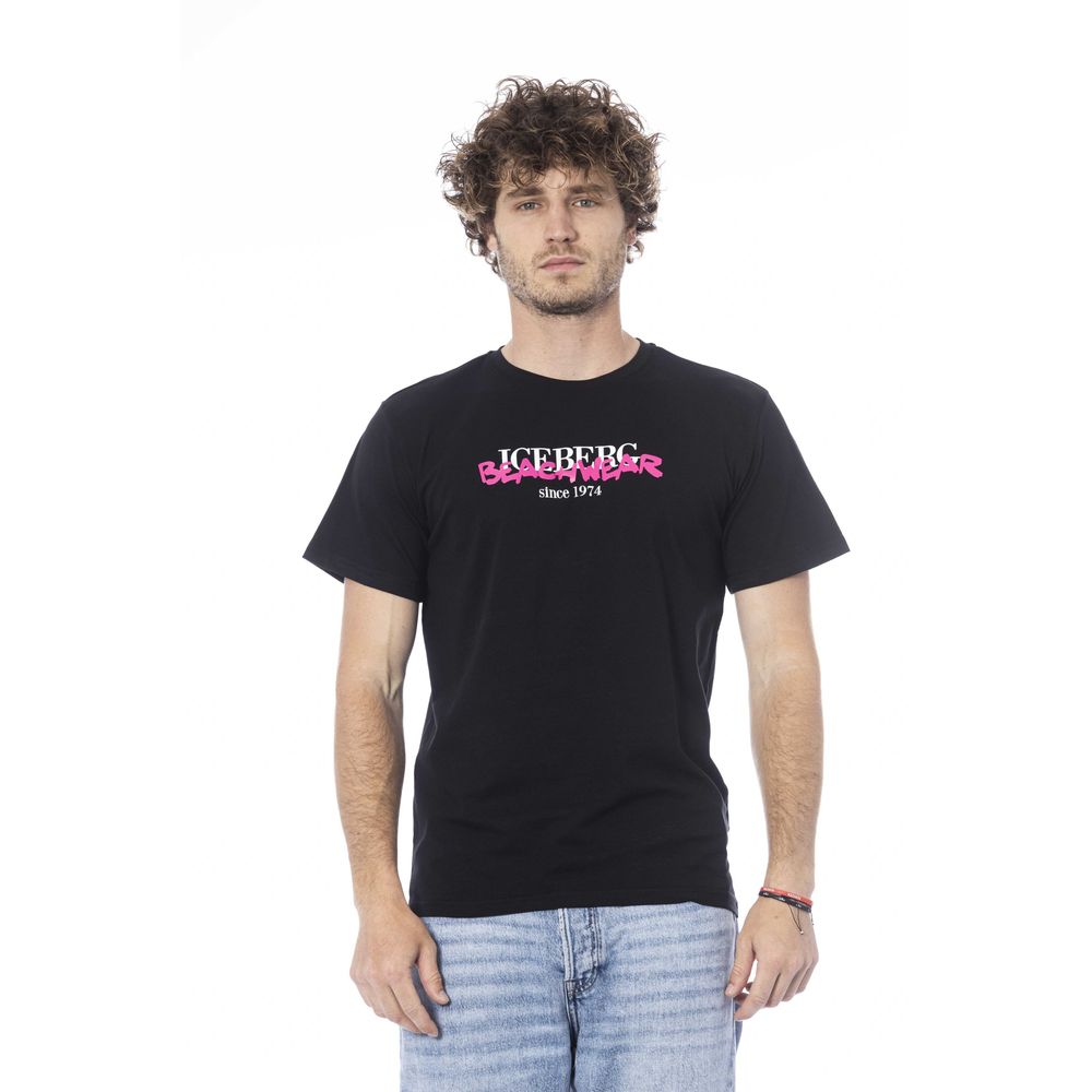 Black Cotton Men T-Shirt