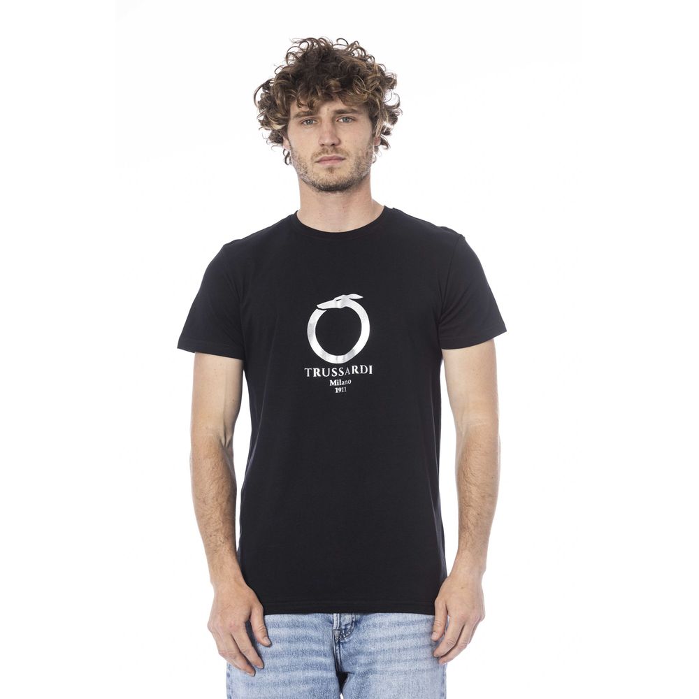 Black Cotton Men T-Shirt