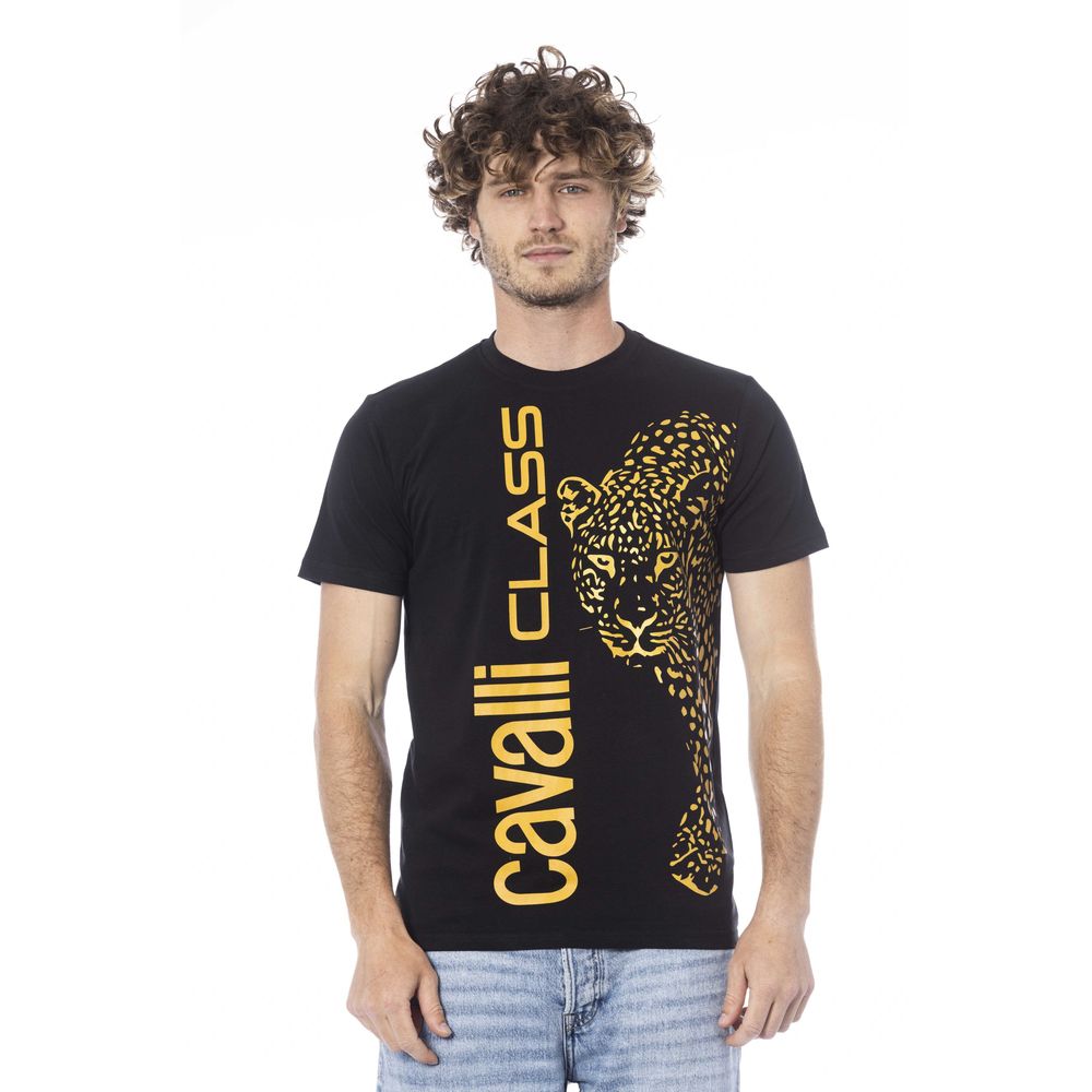 Black Cotton Men T-Shirt