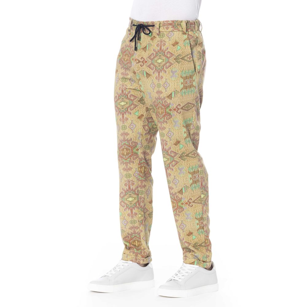 Beige Cotton Men Pant