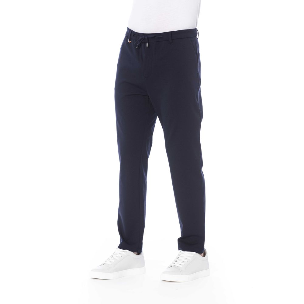 Blue Cotton Men Pants