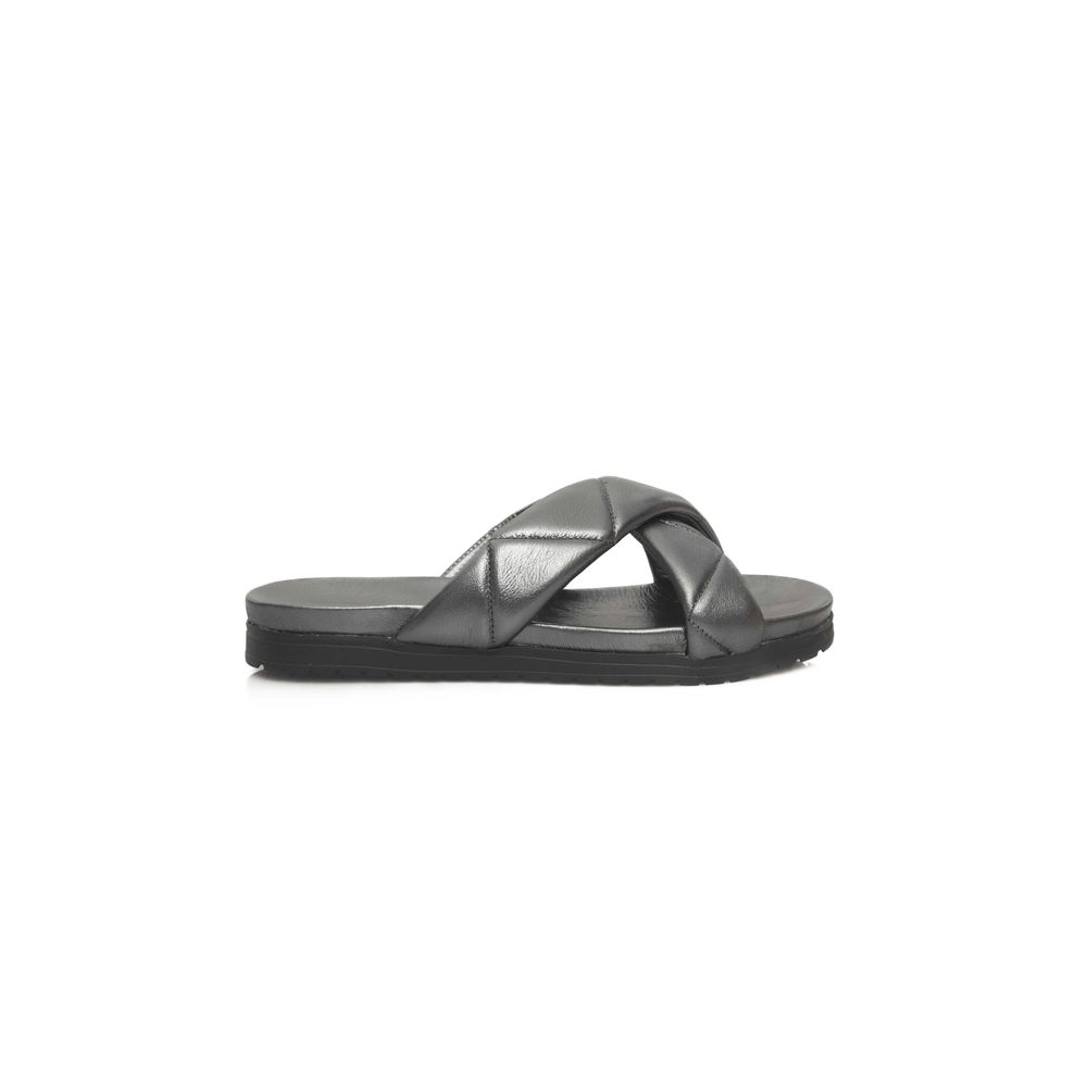 Gray Sheepskin Women Sandal