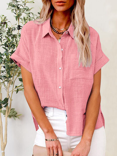 Buy Button Up Short Sleeve Shirt by T@D