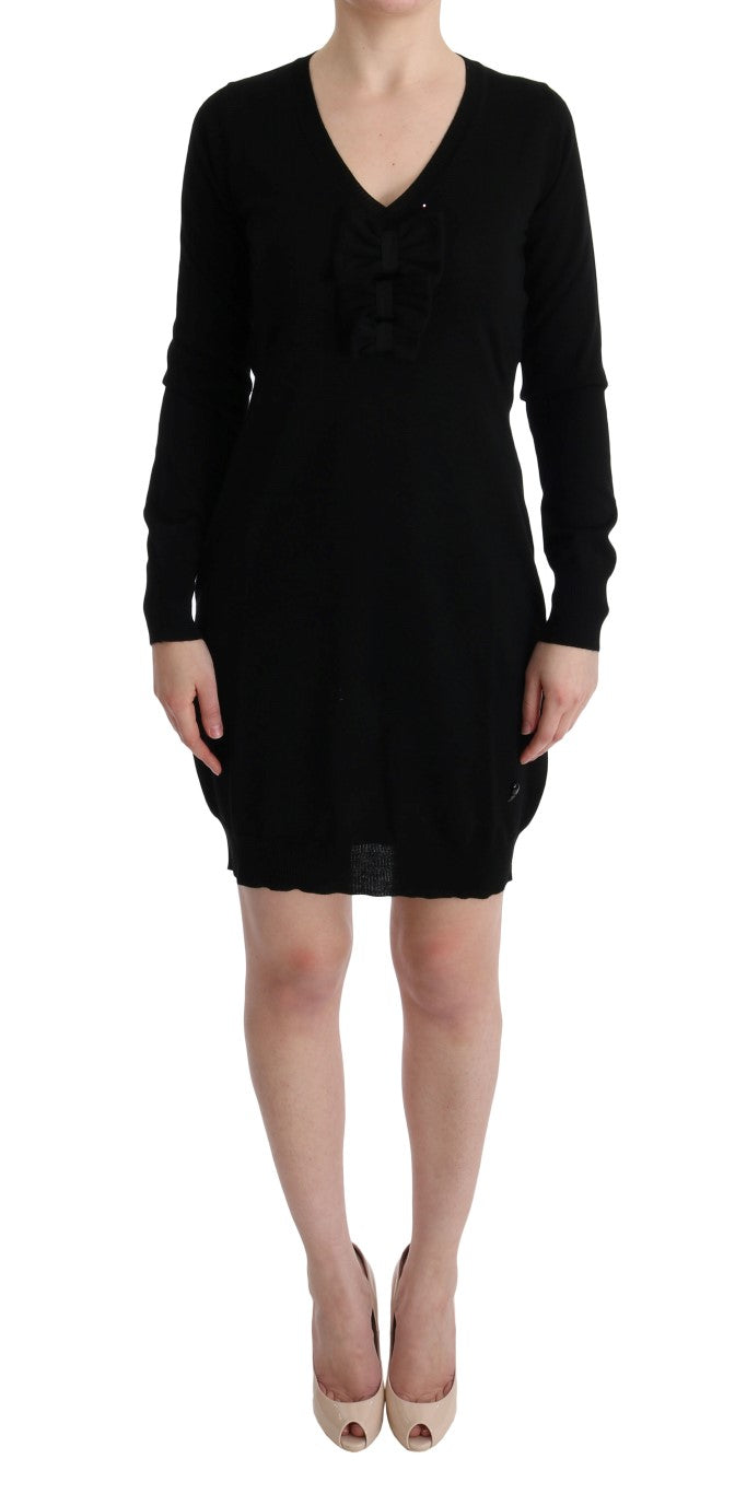 Buy Elegant Black Wool Shift Dress by MARGHI LO'