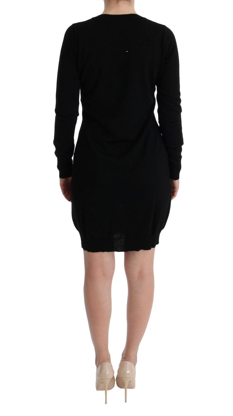 Buy Elegant Black Wool Shift Dress by MARGHI LO'