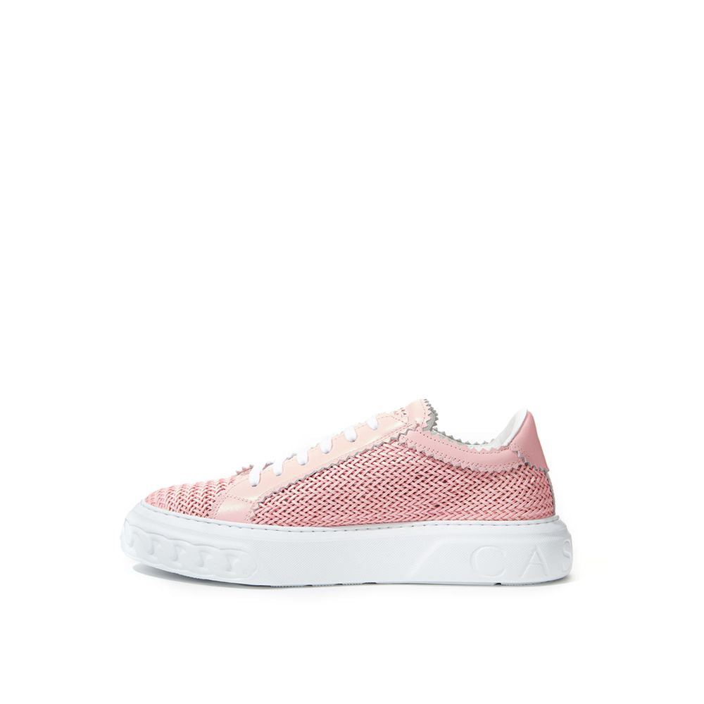 Elegant Leather Sneakers in Playful Pink