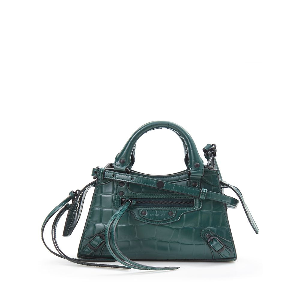 Elegant Emerald Leather Handbag