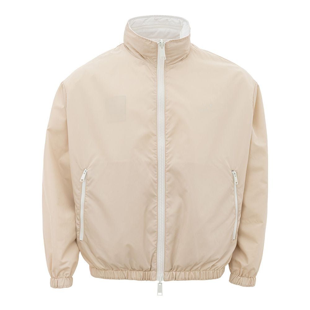 Beige Polyamide Jacket for the Modern Man