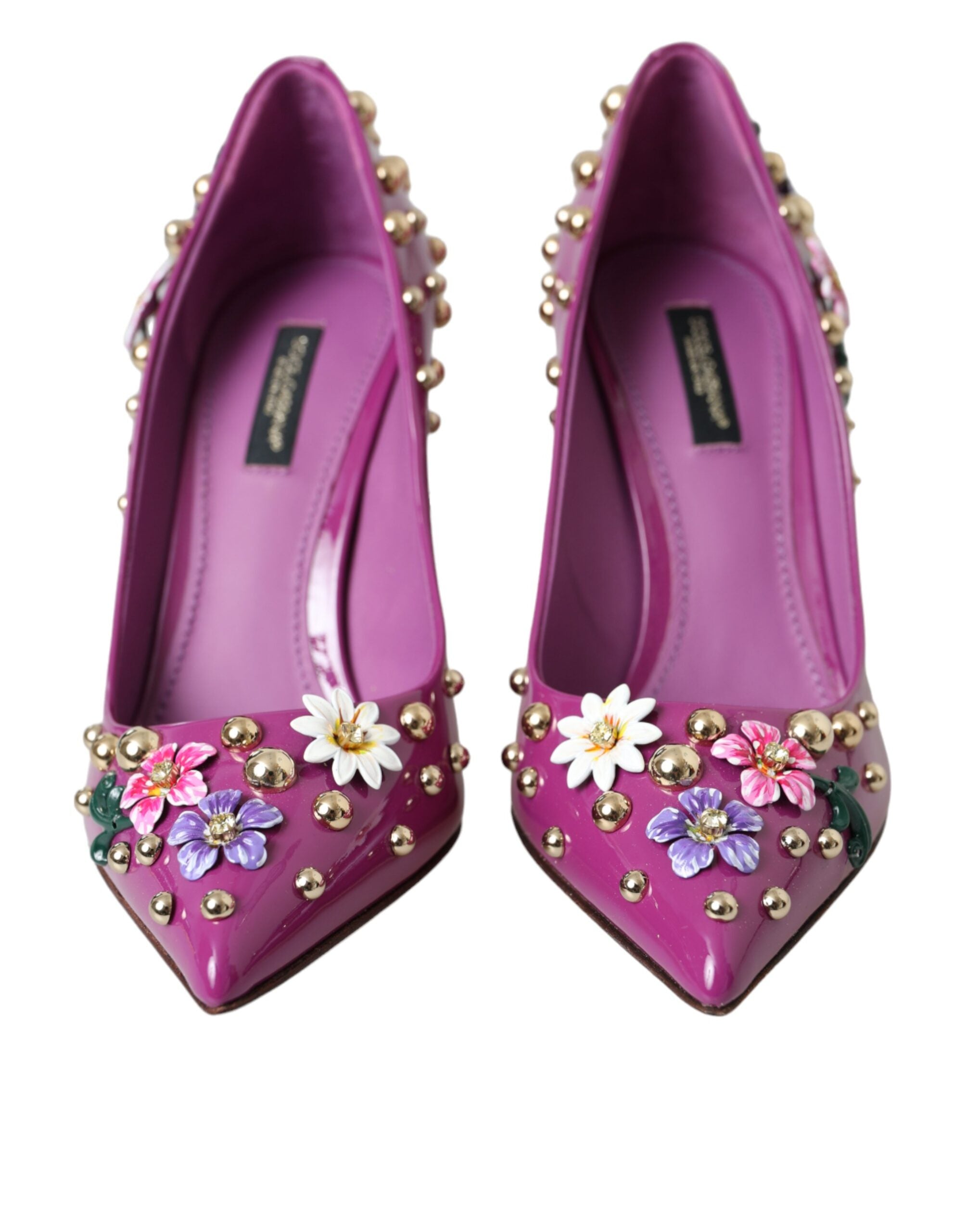 Purple Embellished High Heels Pumps Shoes