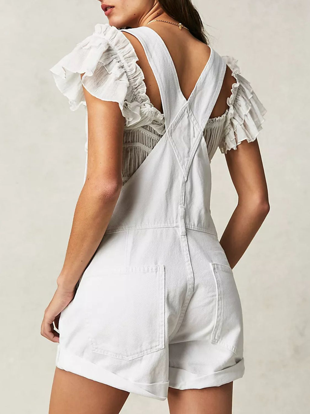 Buy Wide Strap Square Neck Denim Overalls by Faz