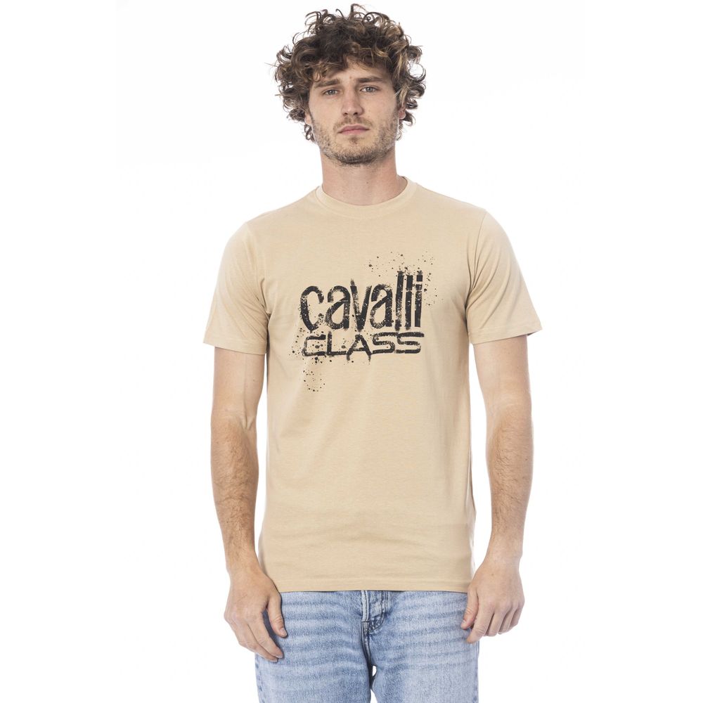 Beige Cotton Men T-Shirt