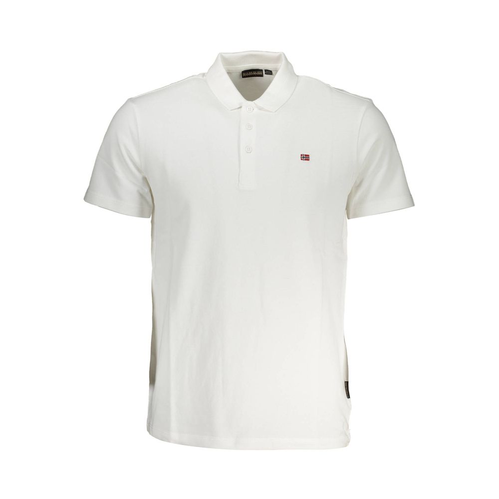 White Cotton Men Polo Shirt