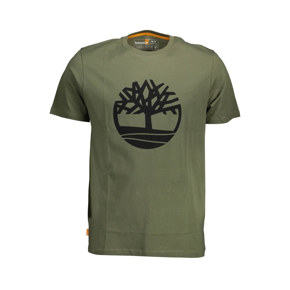 Green Cotton Men T-Shirt