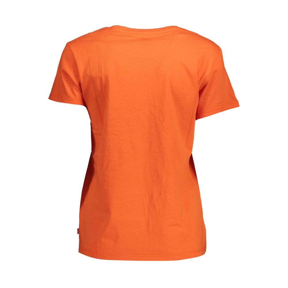 Orange Cotton Women T-Shirt