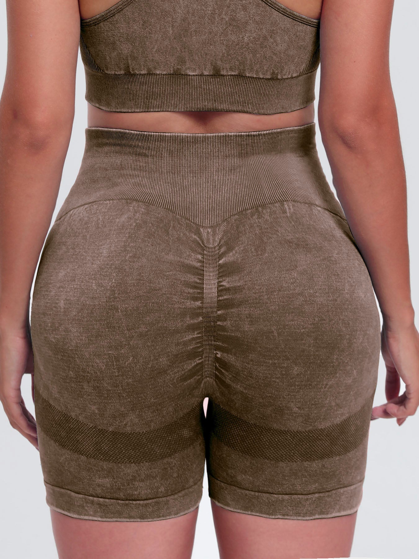 Buy Washed High Waist Active Shorts by Faz